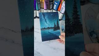 Easy way ro paint a galaxy night sky / acrylic painting idea for beginners ✨️