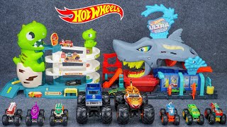 Hot Wheels Collection Unboxing Review ASMR | Hot Wheels City Shark Launch Transporter Racing Car