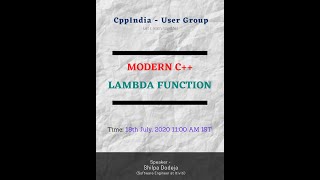 CppIndia - Lambda Functions C++11