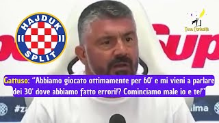 Gennaro Gattuso se la prende col giornalista che critica la prestazione dell'Hajduk Spalato