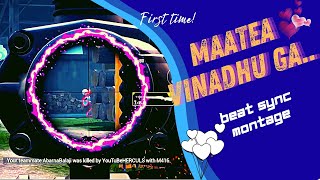 Maate vinadhu ga ❤️| beat sync montage | telugu pubg montage |BGMI | hey mama pubg edit