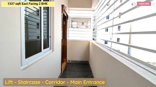 Ready to Move in 2 BHK | 1337 sqft East Facing | At Kondapur Hyderabad | @92 lac INR with Amenities