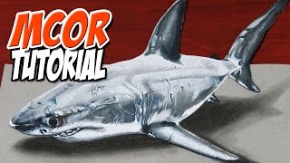 How to Draw a 3D Shark - Tutorial - Explained