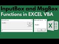 HOW TO USE The InputBox and MsgBox Functions - EXCEL VBA