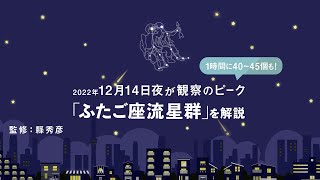 12月14日21時頃からが観察のピーク！2022年のふたご座流星群を解説