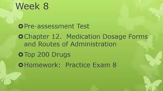 Pharmacy Technician Program Course 1 Week 8