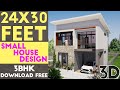 24x30 Feet Small House Design With 3 Bedroom || Plan#15 || KK Home Design 2020