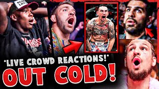 REACTIONS Max Holloway KNOCKS Justin Gaethje OUT COLD! *LIVE CROWD REACTIONS!* Alex Pereira, UFC 300