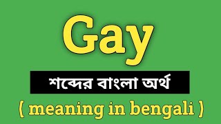 Gay Meaning in Bengali || Gay শব্দের বাংলা অর্থ কি? || Word Meaning Of Gay