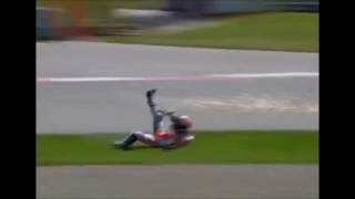 Norick Abe and Oliver Jacque crash 2003 Sachsenring