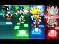 Dark Sonic vs Sonic vs Super Sonic vs Hyper Sonic Tiles Hop EDM Rush!