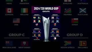 2024 T20 World Cup Groups🏏 #viral #t20worldcup #trending #youtube #cricket #reels #shorts #song