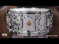 gretsch 14x6.5 usa custom hammered chrome over brass snare drum g4164hb