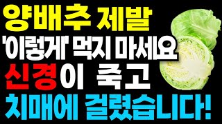 양배추와 함께 먹으면 건강 망치는 3가지! 이렇게 먹으면 신경 죽고 치매 걸립니다! 노년기 건강을 위한 양배추 섭취방법!