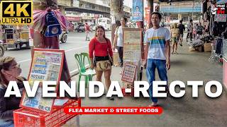 [4K] AMAZING Avenida \u0026 Recto | Street Foods \u0026 Flea Market Tour 2024 (YEAR ENDER)