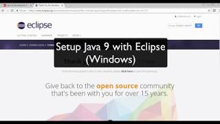Java 9 Setting up and Upgrading Eclipse Windows