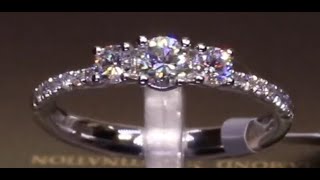 #74927 | T0.57ct | Three Round Brilliant Diamonds with Diamond Set Shoulders | Set in Platinum