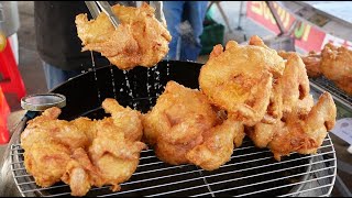 바삭함의 끝판왕! 가마솥 통닭,줄서서 먹는 오일장 명물 통닭집 / korean original fried chicken / korean street food