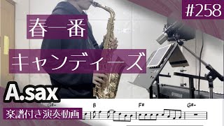 キャンディーズ「春一番」をアルトサックスで演奏 楽譜 コード 付き演奏動画