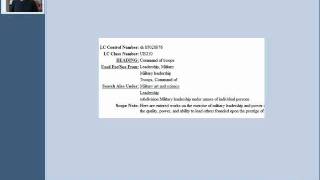 Library of Congress Subject Headings: Lesson 4, Section 4
