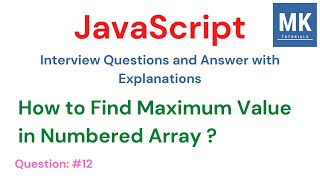 JavaScript Interview Questions - #12 | How to Find Maximum Value in Numbered Array? #js #typescript