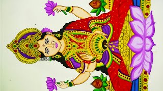 Diwali special painting of Goddess Lakshmi/Lakshmi Pooja special drawing and painting