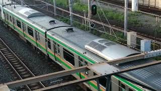 JR東日本E233系3000番台宮ヤマU622編成+宮ヤマU235編成回送電車下御隠殿橋通過