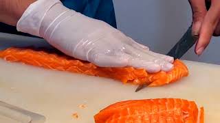 របៀបកាត់ត្រីសាមុន How to Cut Salmon