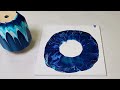 blue acrylic pour planter 2 for 1 project