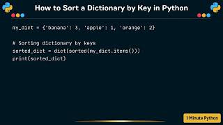 How to Sort a Dictionary by Key in Python