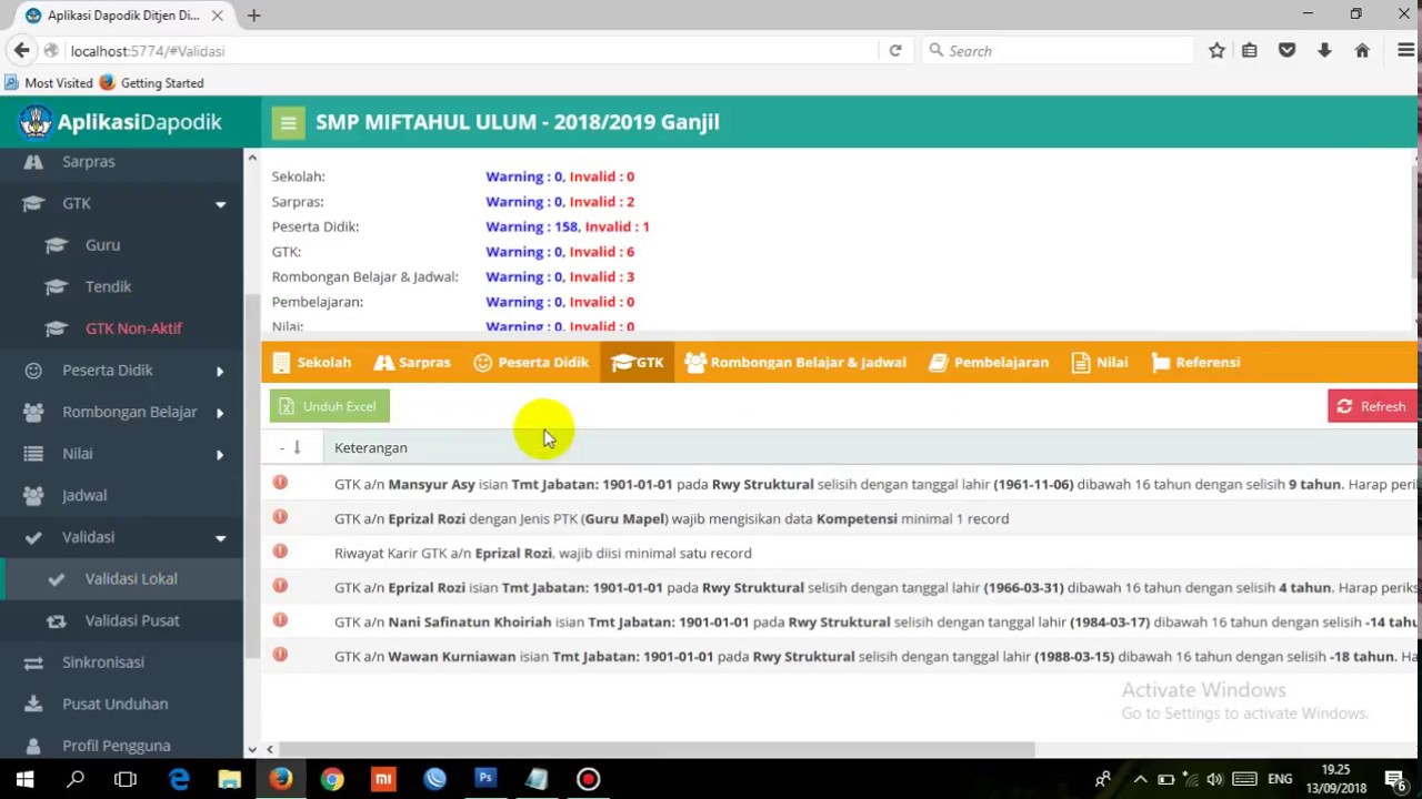 Cara Memperbaiki Invalid GTK Pada Riwayat Struktural Pada Dapodik ...