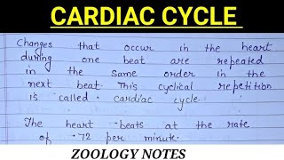 Cardiac cycle notes #zoologynotes #bsczoologynotes #msczoologynotes @ZOOLOGYNOTES