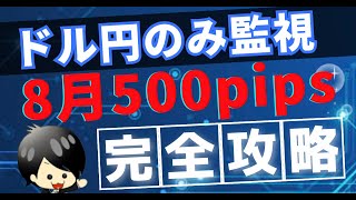 全データ公開【FX】ドル円だけで8月500pips取れる手法。9月も勝ちたければ見ておいて！！