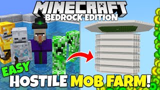 Minecraft Bedrock: EASY Hostile MOB FARM Tutorial! Exp & Loot Farm! MCPE Xbox PS5 PC