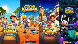 Subway Surfers : Miami 2017 vs Houston 2021 vs London 2018 vs Space Station 2023