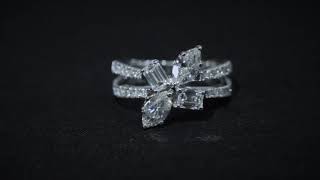 แหวนเพชร ต่างหูเพชร emerald cut diamond and marquise cut diamond น้ำ 98 Venus Diamond