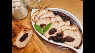 Pork loin with plums in the sleeve, simple recipe, delicious pork loin # pork chops # meat # dish