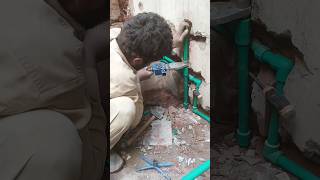 bathroom pipe fitting work #plumber #ytshorts #shorts