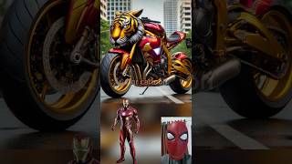 superheroes but tiger motorcycle 😱🔥Marvel \u0026 DC-All Characters #marvel #avengers #shorts#robot