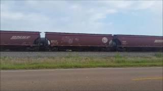 BNSF #3958 Leads South Bound Grain Train