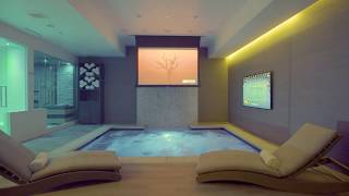 Luxurious Home Spa and Theater - Waterfall, Hot Tub, Sauna, Shower, Gym, and Lou