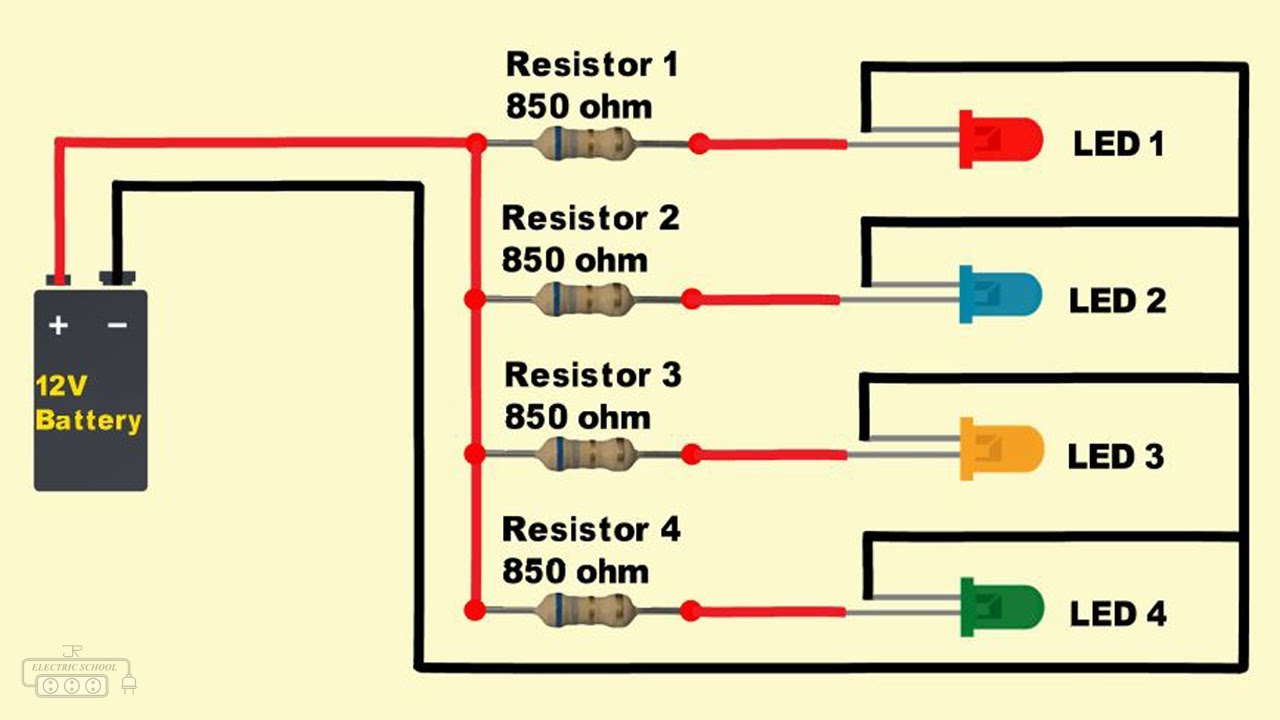 Multiple LED Series And Parallel Circuit Diagram - YouTube