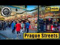 Prague Walking Tour, Christmas Changes, Masaryk Station Reconstruction 🇨🇿 Czech Republic 4K HDR ASMR