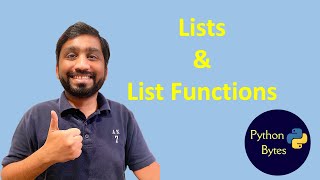 Video 9 | Python List | Python Bytes | Python Tutorial