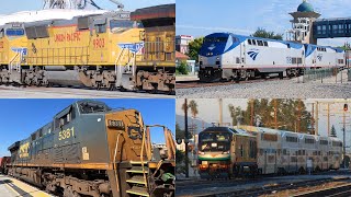 [4K] Railfanning Pomona, CA FT CSX, NS, SD59MX, and Amtrak 10/21/2022