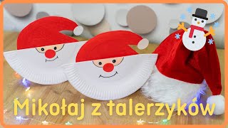 Mikołaj z talerzyków. Dekoracje świąteczne. DIY na Święta