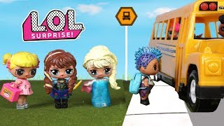 LOL Frozen Family Goes to Barbie School with Baby Goldie & Punk Boi