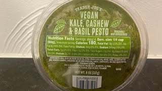 Trader Joe’s Vegan Kale Cashew \u0026 Basil Pesto #traderjoes #veganfoodtastetest #veganpesto