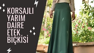 PRATİK YÖNTEM İLE KALIPSIZ YARIM DAİRE ETEK  KESELİM Mİ?patternless skirt sewing with practical meth