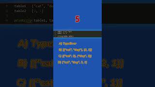 Python Quiz Zip Function